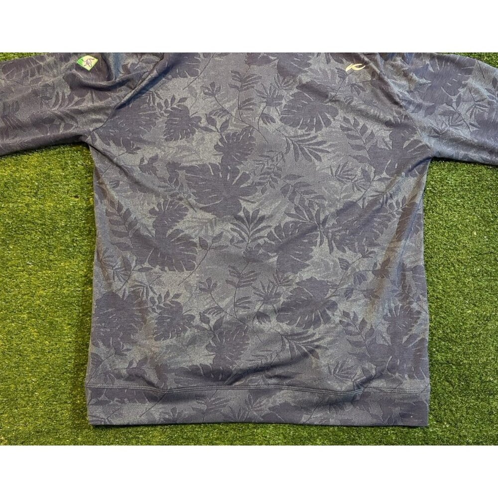 Kjus 1/4 zip mens medium blue floral lighweight breathable sweater pullover - Picture 8 of 11